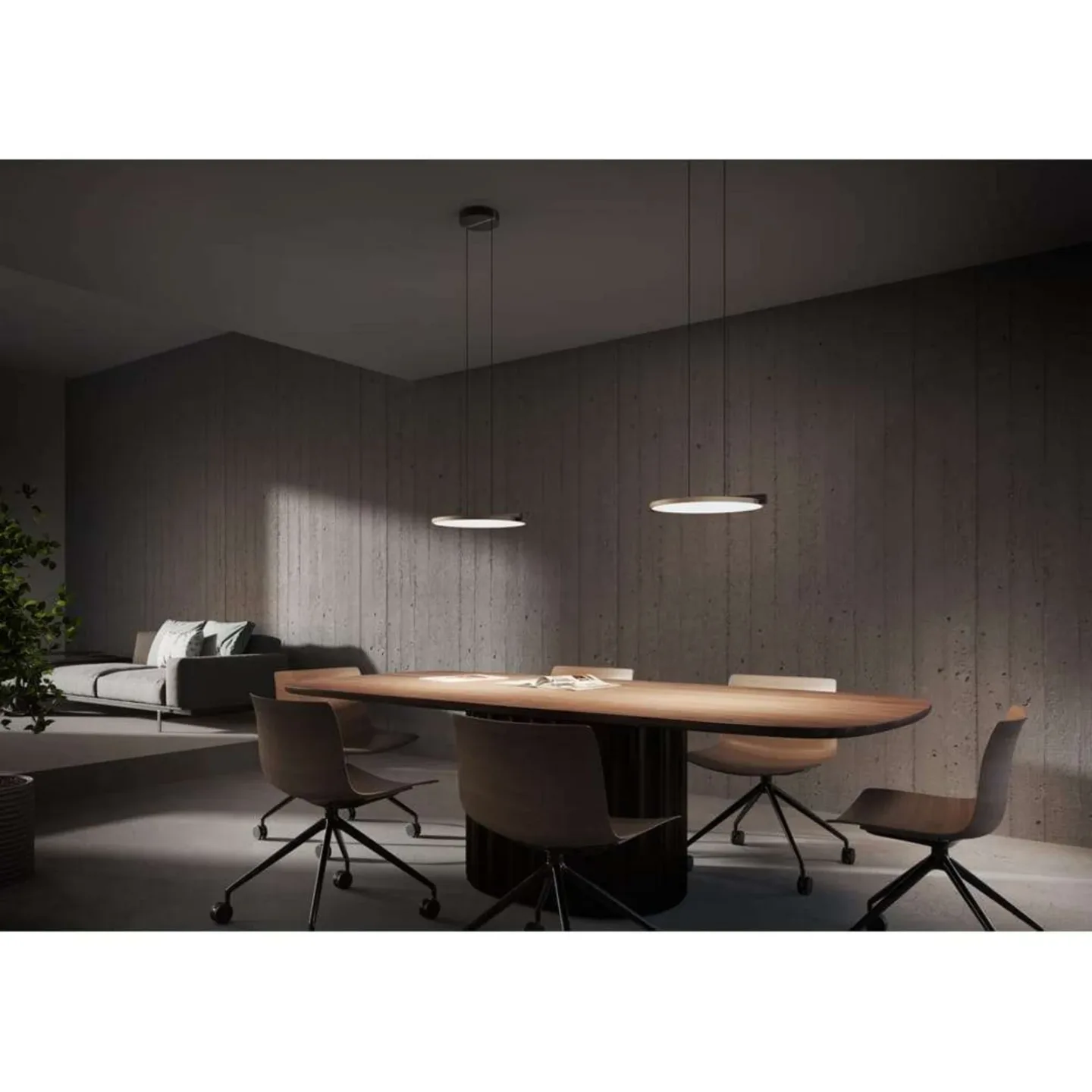 Inlay S2 Disc Hängelampe Ø34,2cm schwarz/silber, Light-Point - Esszimmer - Aluminium