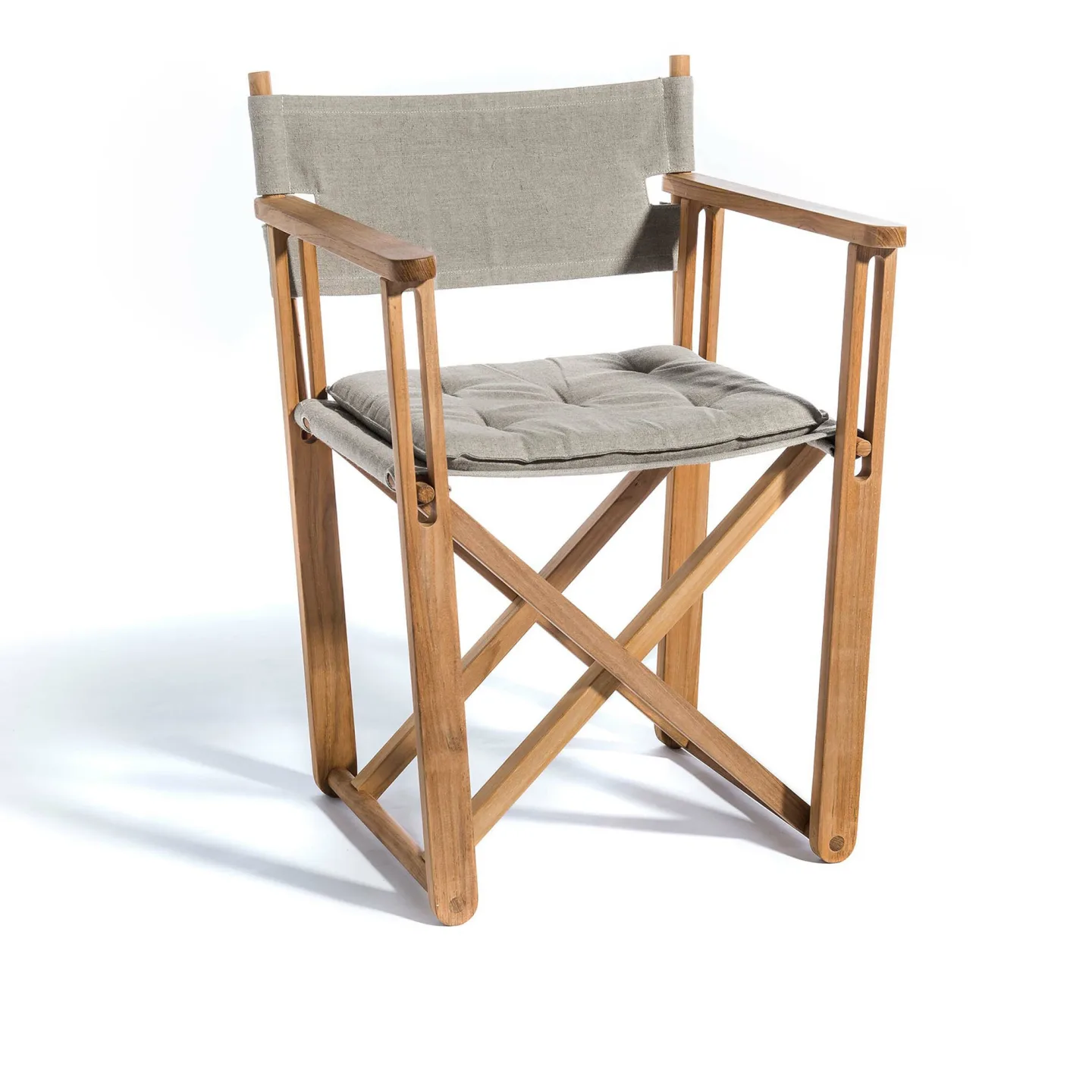 Skargaarden - Kryss Dining Chair, Teak, Light Grey Ashe Fabric - Matstolar utomhus - Björn Hultén