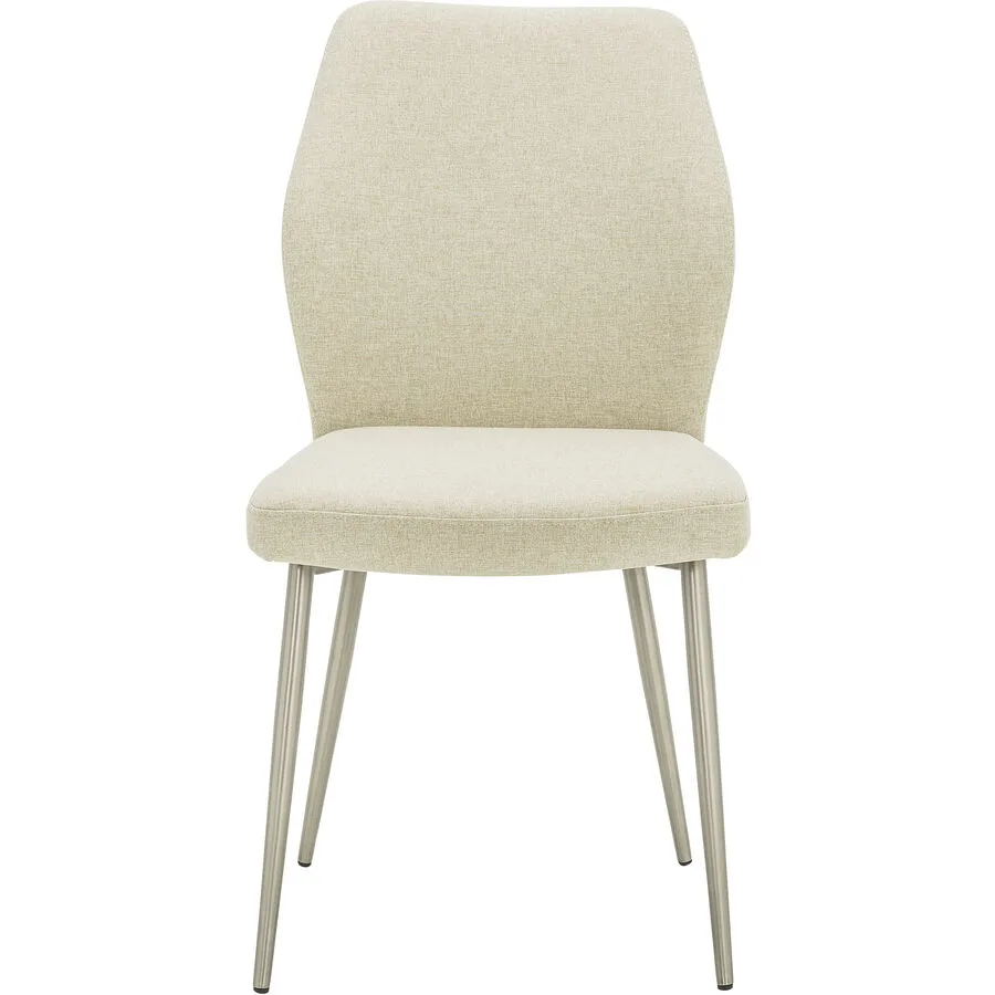 Stuhl Elonie beige Stoff/Edelstahl