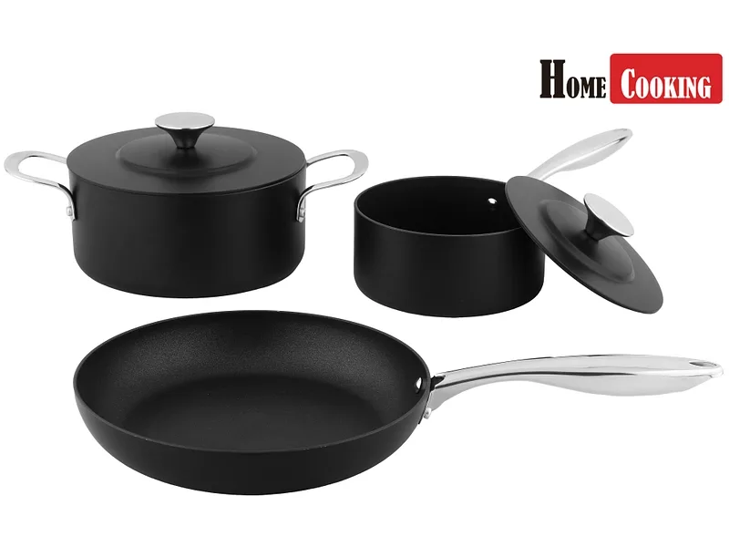 Kochset DORY HOME COOKING 5 Stück aluminium Schwarz