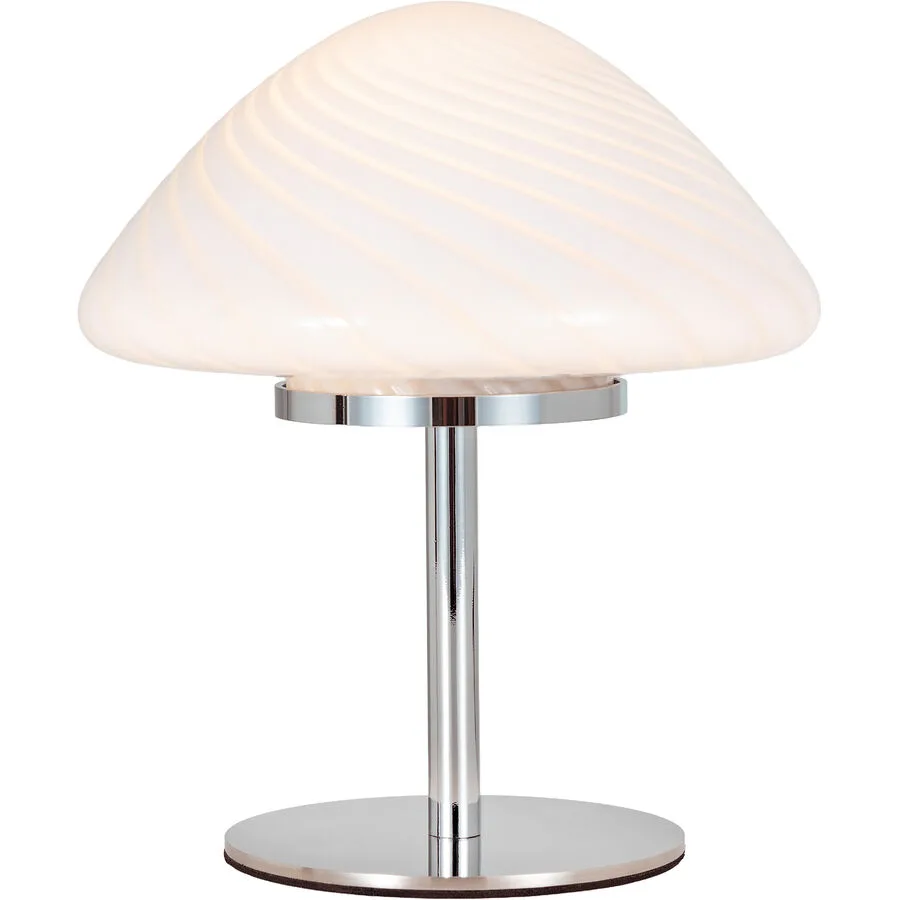 Tischlampe Rey Grau Glas/Metall 17 cm 17.5 cm - Farbe: chrom - Material: Metall/Glas - LED - Lichtfarbe: Warmweiss - LED Energiesparlampen