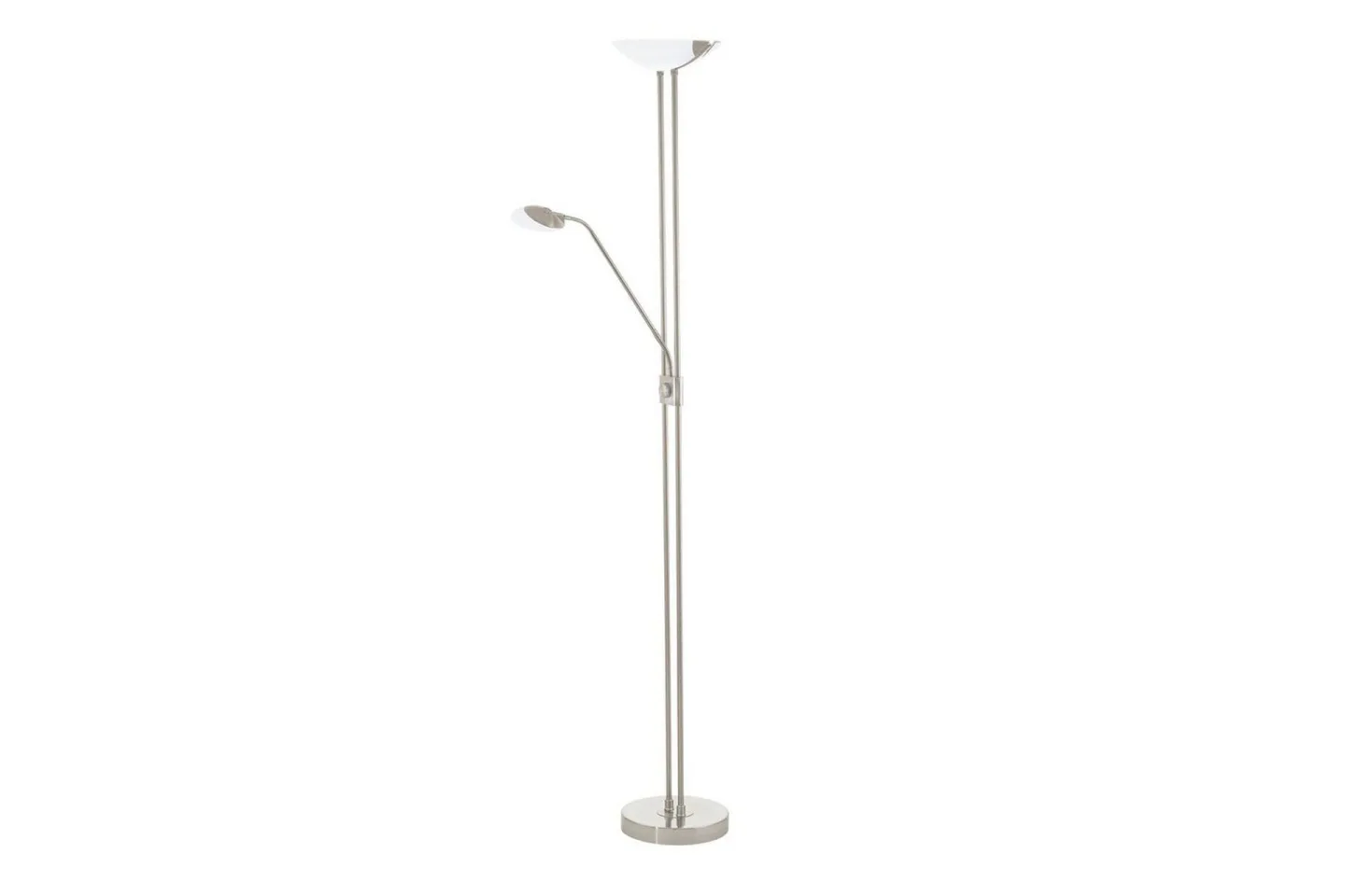Golvlampa Eglo Baya Led Nickel-Matt Vit, Satinerad - Vit/Grå