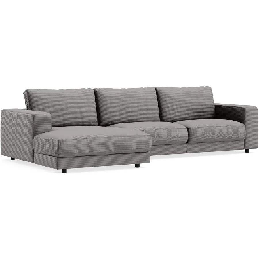 Ecksofa Ava Links Bezug: 88% Polyester, 12% Polyacryl dark grey B 320 T 170 cm - Möbel Konfigurator: Traummöbel individuell zusammenstellen