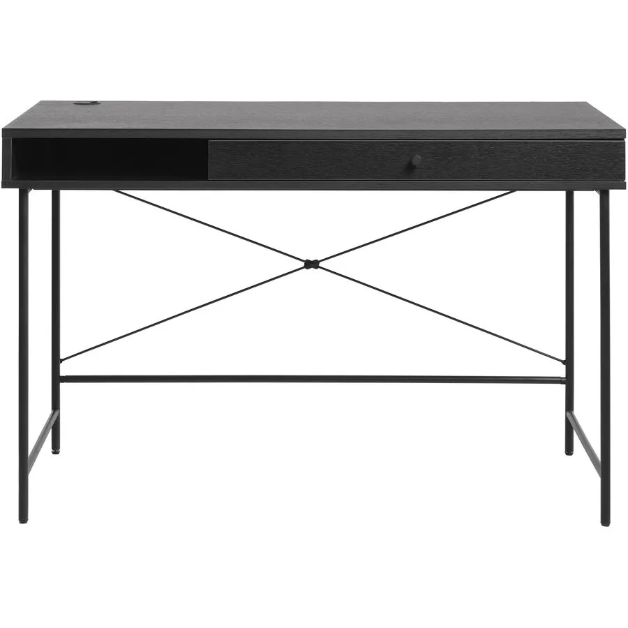 Schreibtisch Perri schwarz MDF/Melaminfolie B 120 T 76 cm