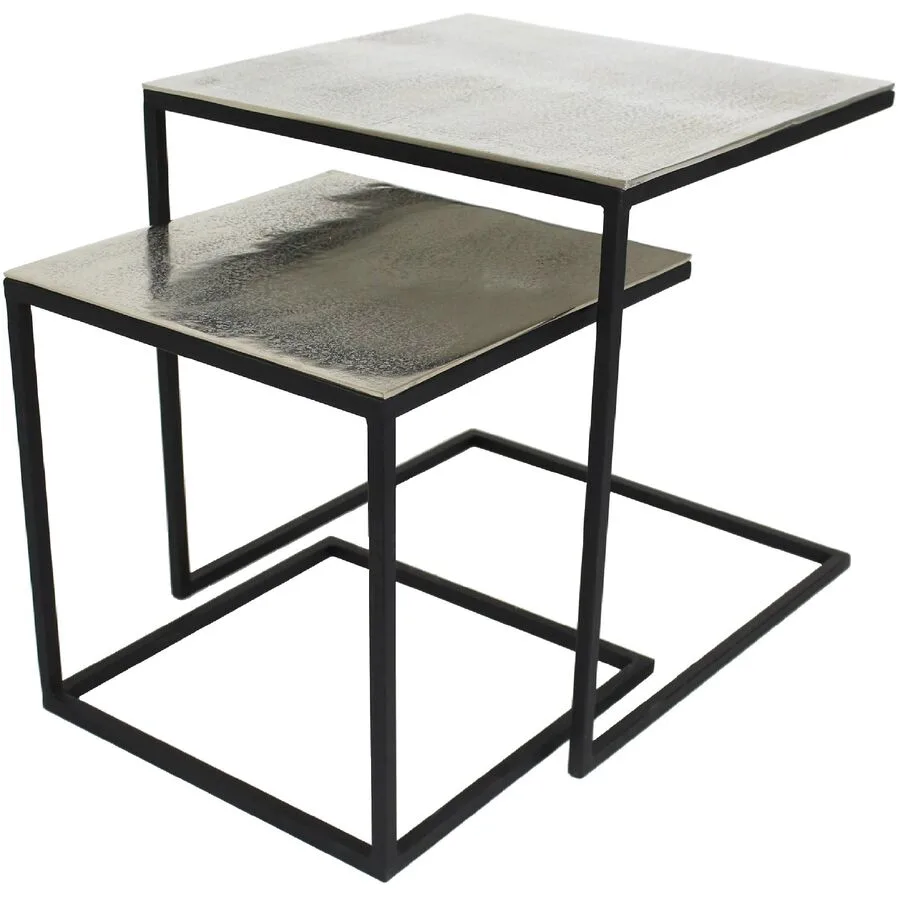 Beistelltisch 2er-Set Mees silber Aluminium B 50 H 50 cm