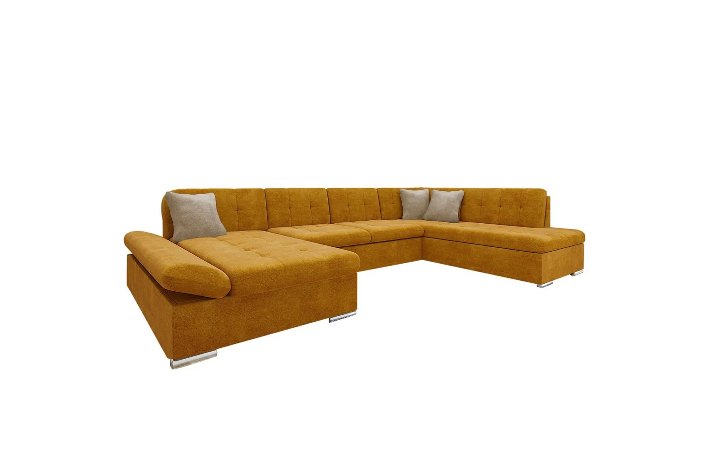 Zumar Soffa med Divan och Schäslong 4-sits - Gul/Beige