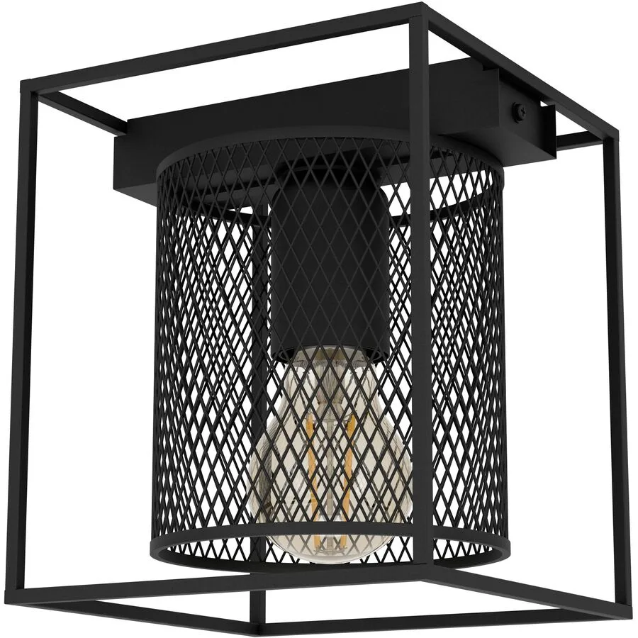 Eglo Deckenlampe Catterick Schwarz Stahl 16.5 cm 19 cm