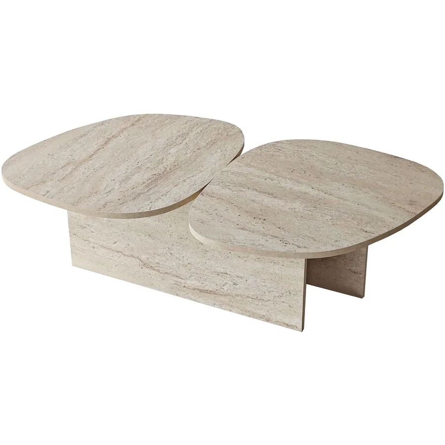 Salontisch Georis Travertin 100% Melaminbeschichtete Kiefer B 125 T 60 cm