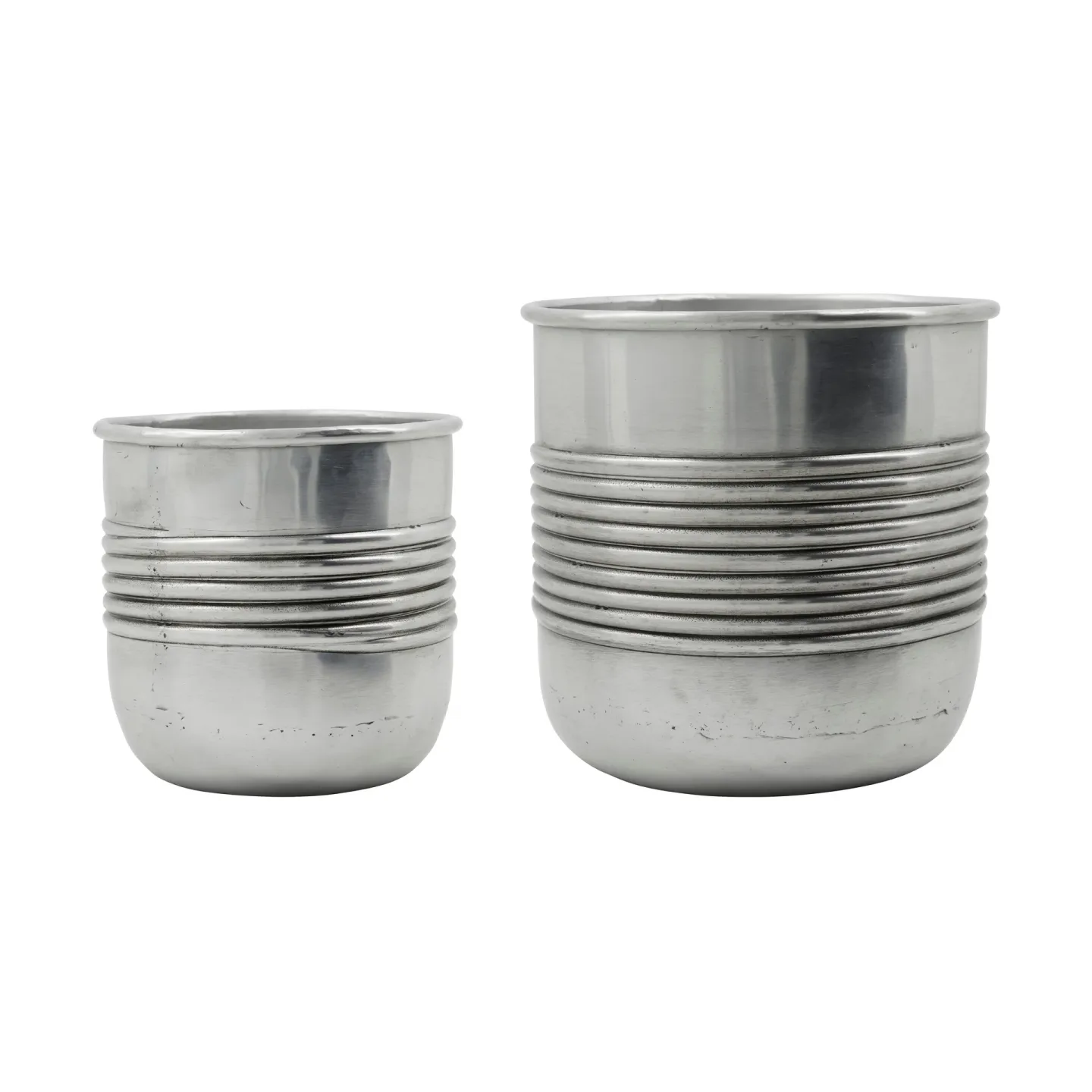 House Doctor Groove kruka aluminium 2 delar Antik silverfinish