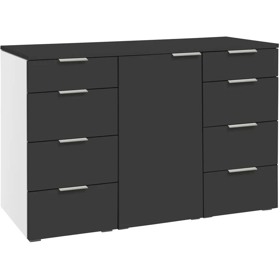 Hasena Kommode Ismar anthracit/weiss MDF B 135 H 85 cm