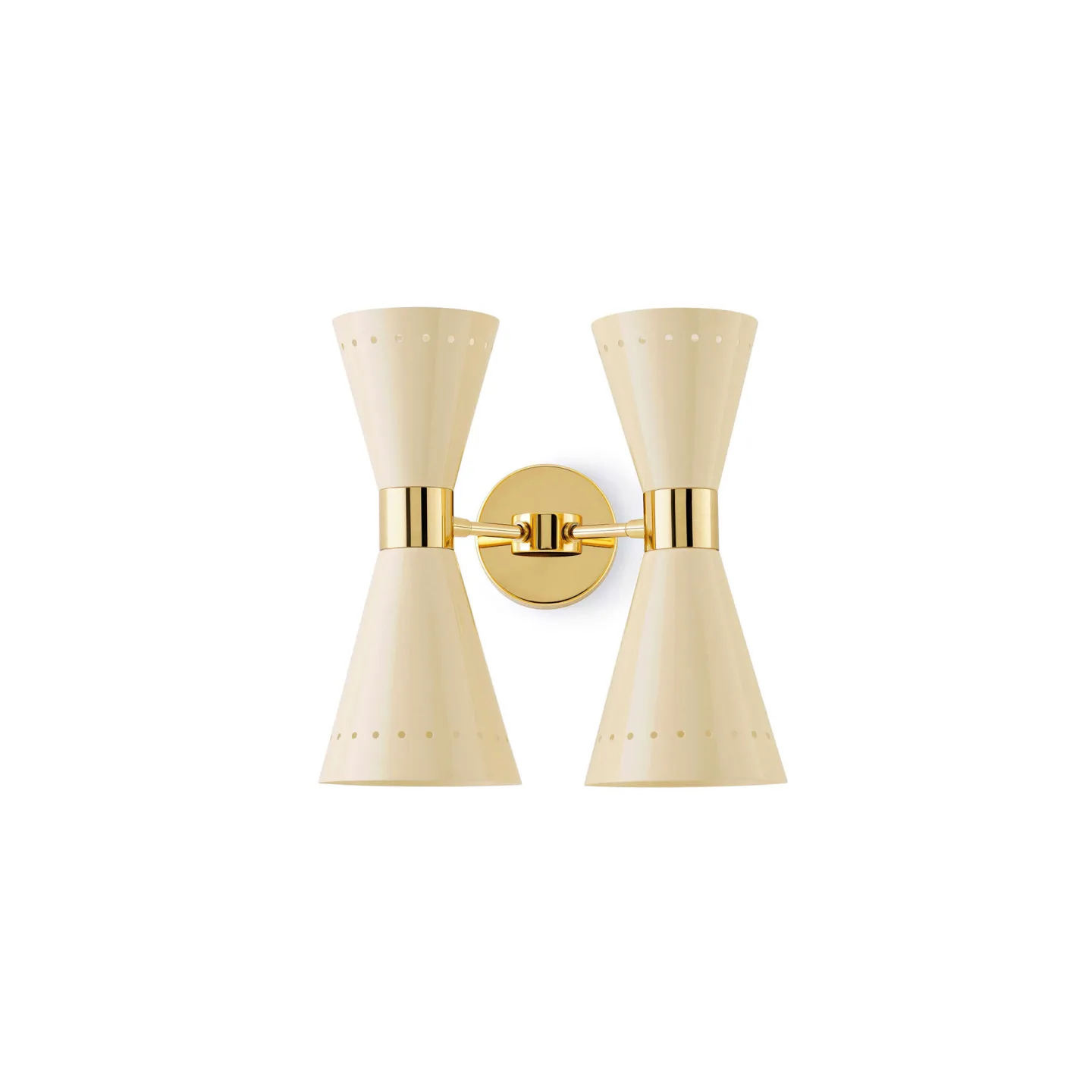 Stilnovo - Megafono Wall 2, Gold/Ivory - Vägglampor - Vit - Metall