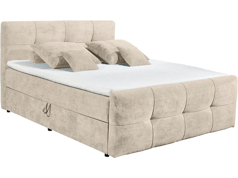Boxspringbett OTTAWA beige 180x200cm halbfest