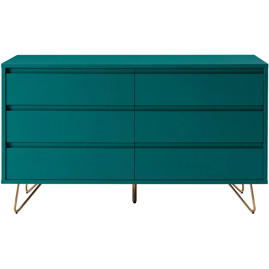 Kommode Austin Türkis, Gold MDF, Metall B 120 H 70 cm
