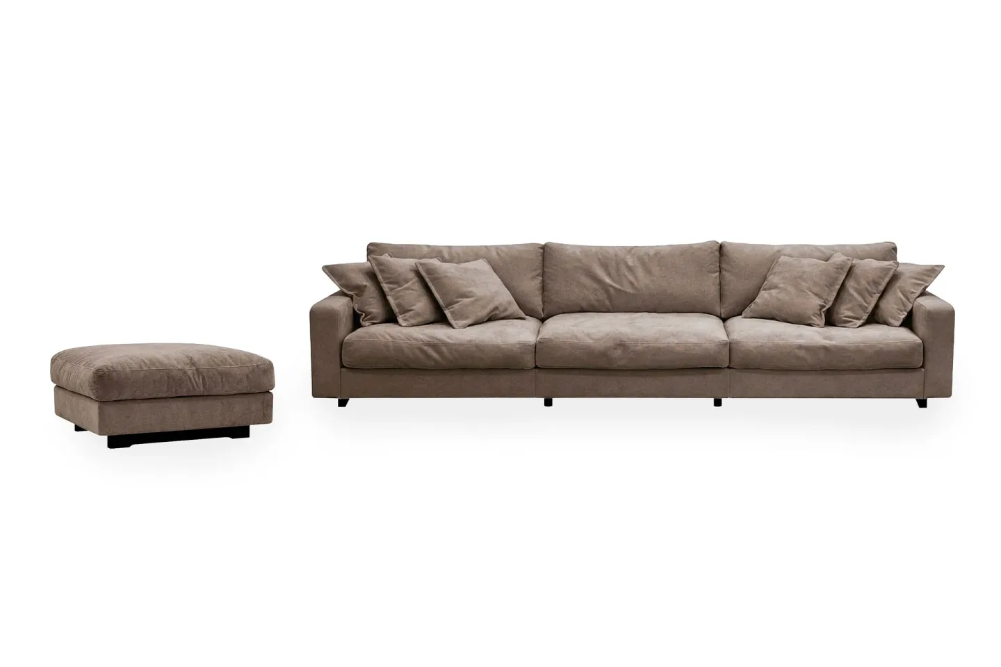 Valencia Soffgrupp Extra Djup 5-sits Soffa + Fotpall i Chenille - Mörkbrun
