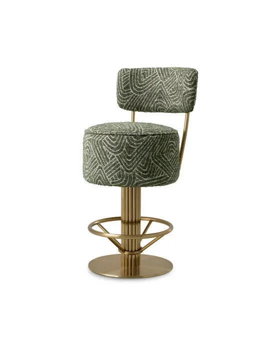 Carleton barstol med ryg camari green lav