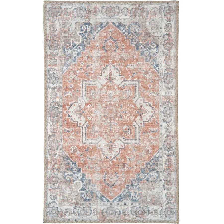 Türvorlage Tivaro blau/orange Polyester 50 x 80 cm