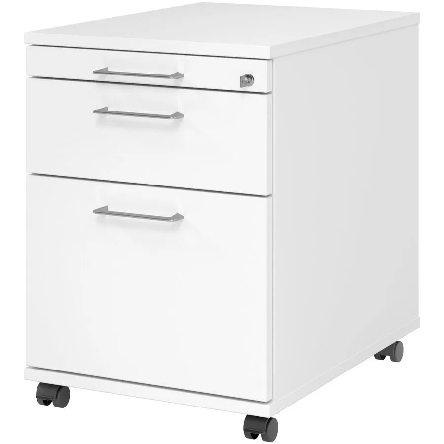 Rollcontainer Office weiss/Aluminium gebürstet Holzwerkstoff B 42.8 H 59 cm