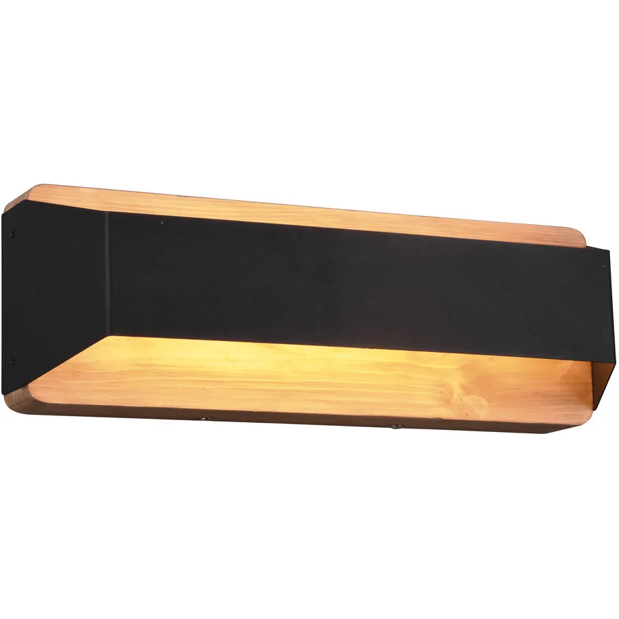 Wandlampe Orca Schwarz Metall 35.2 cm 12 cm - Farbe: Schwarz matt - LED - Lichtfarbe: Warmweiss - LED Energiesparlampen