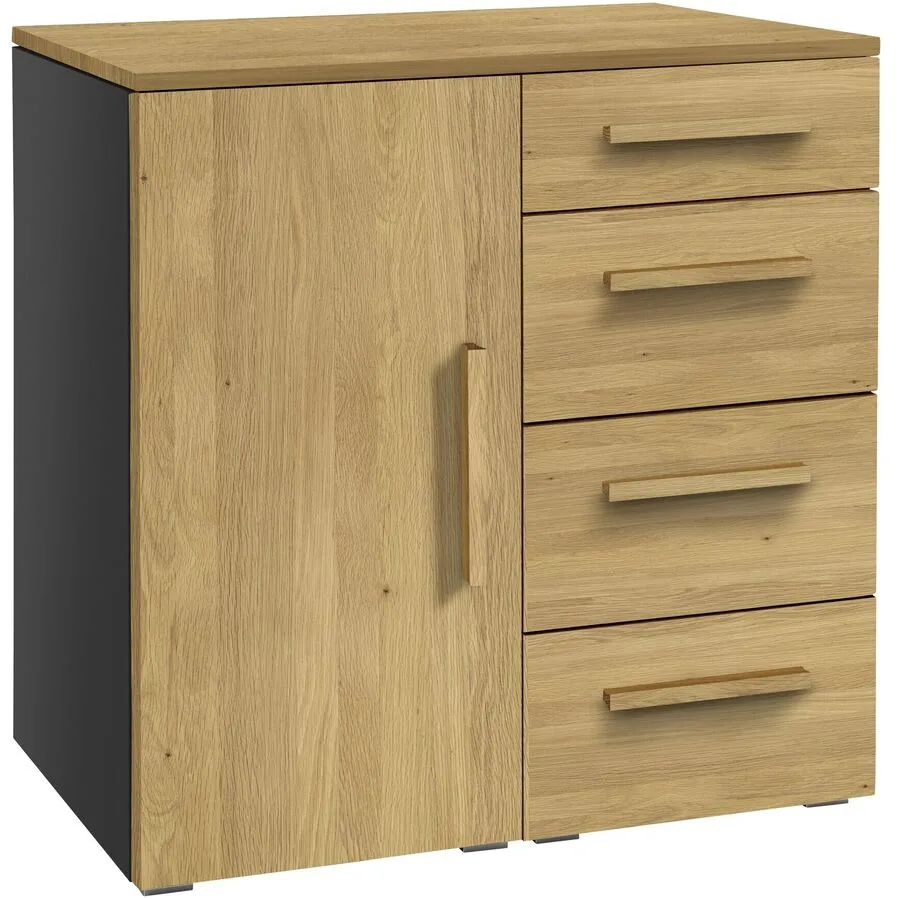 Hasena Kommode Jenni anthrazit/eiche Holz/MDF B 90 H 86 cm