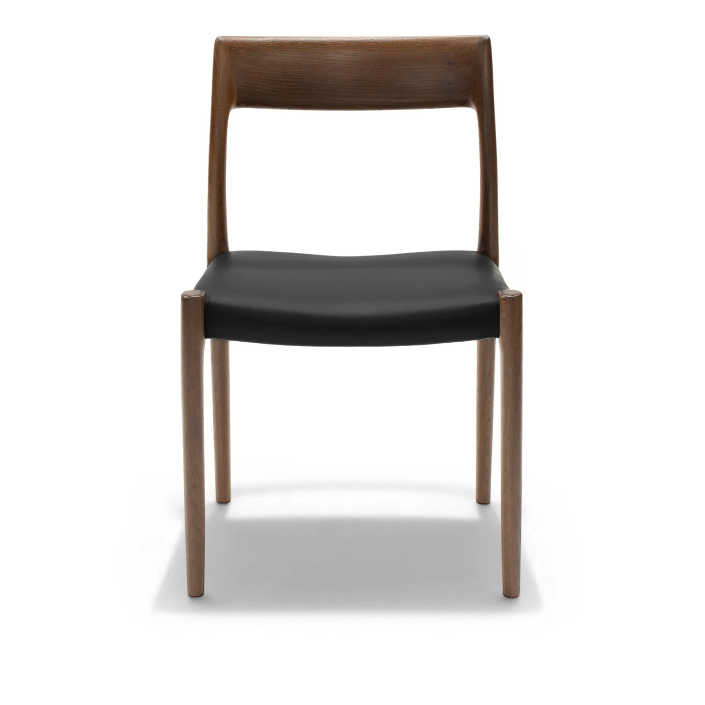 J.L. Møller - Model 77 dining chair Oak, Smoked, Leather – Roma 907 - Matstolar - Niels Otto Møller