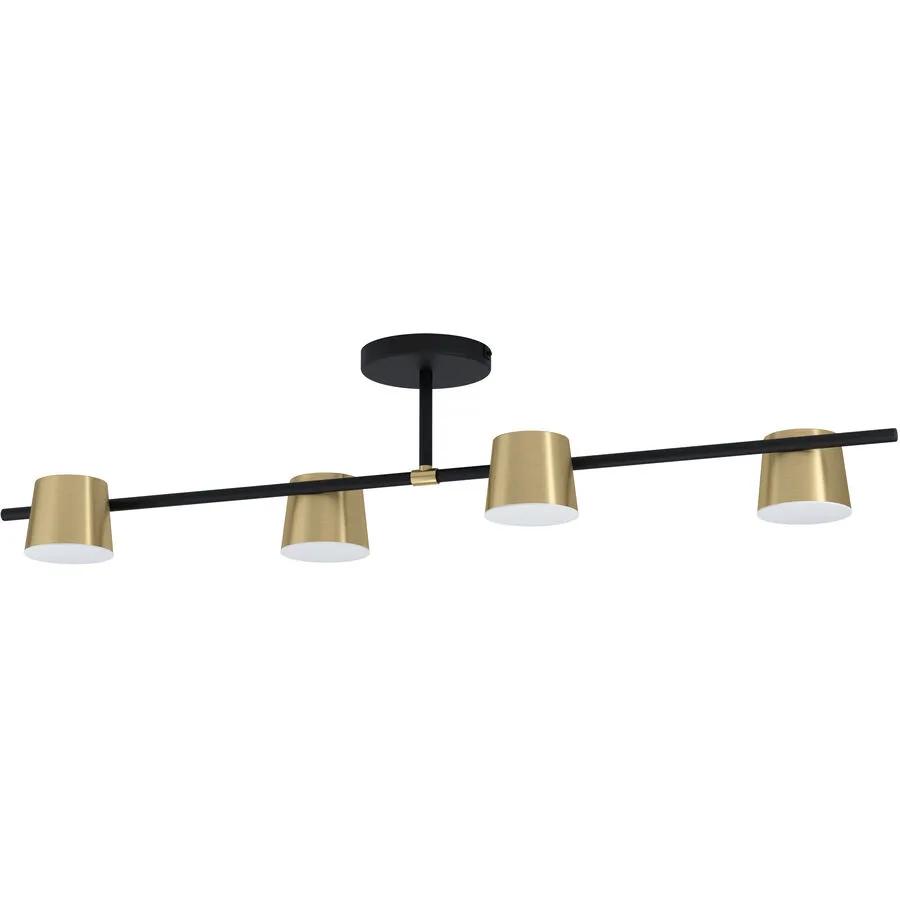 Eglo Deckenlampe Altamira Schwarz Stahl 21 cm 23.5 cm - Farbe: Schwarz/Messing - LED - LED Energiesparlampen