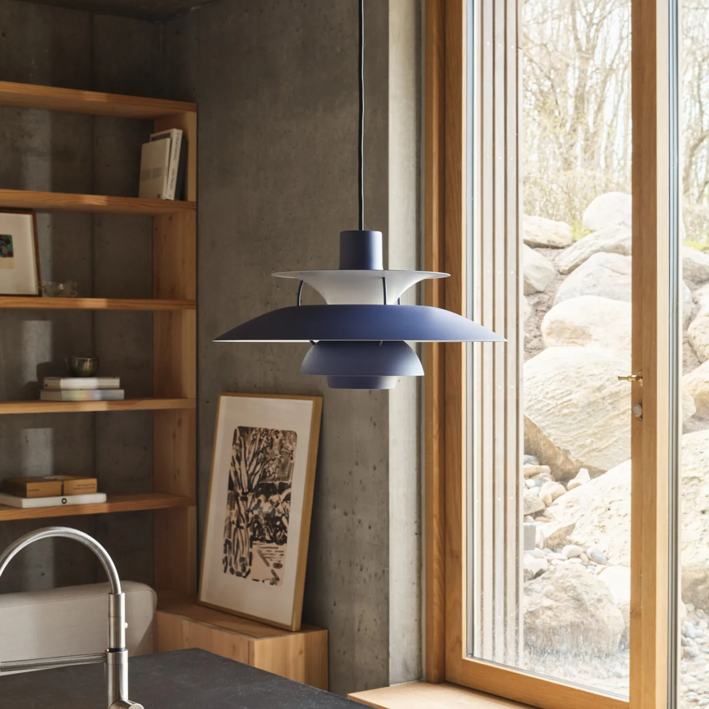 PH 5 500 pendellampe Monochrome Dusty Indigo – Louis Poulsen - Stue - Metall