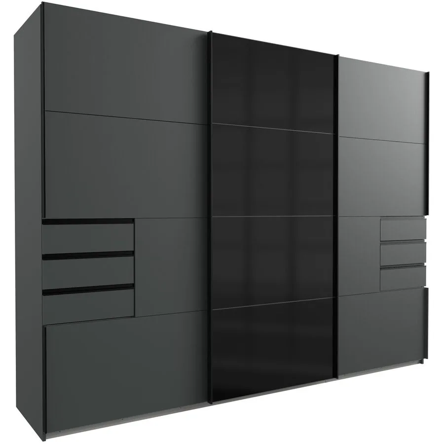 Kleiderschrank Birta graphit Holz B 270 cm