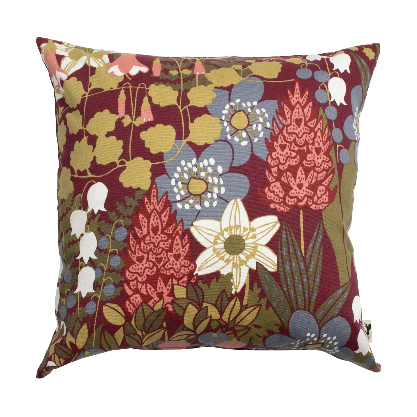 Almedahls Skogen kuddfodral 47x47 cm Vinröd