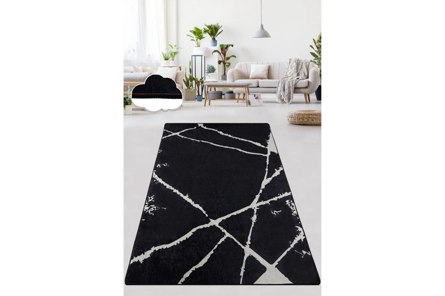 Chilai Matta 100x200 cm - Svart/Vit