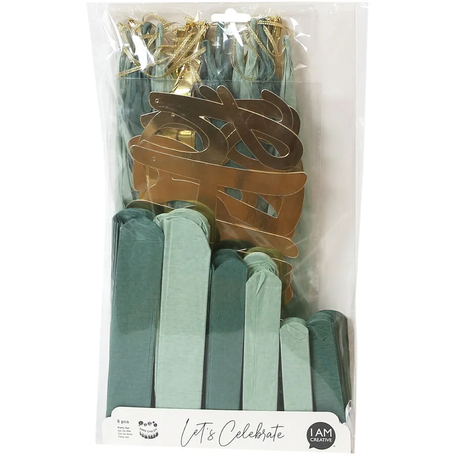 Girlande I am creative gold/mint Mix B 22 cm