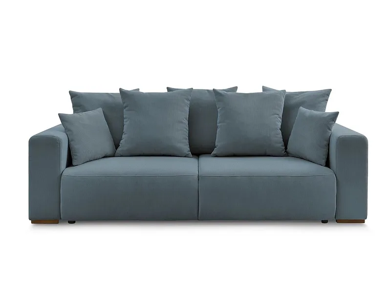 3er Sofa BOBOCHIC SIDONIE Cord-Stoff dunkelblau