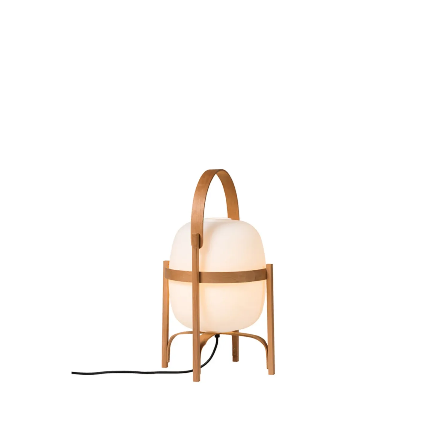 Cesta Tischleuchte Wood/White Opal Glass - Santa & Cole - Wohnzimmer - Holz