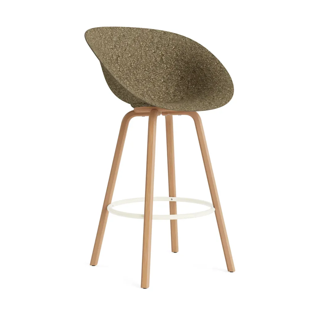 Normann Copenhagen Mat Bar Armchair Armlehnstuhl 75 cm Seaweed-beech-cream steel