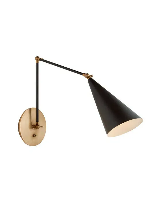 Clemente Double Arm Library Sconce Black