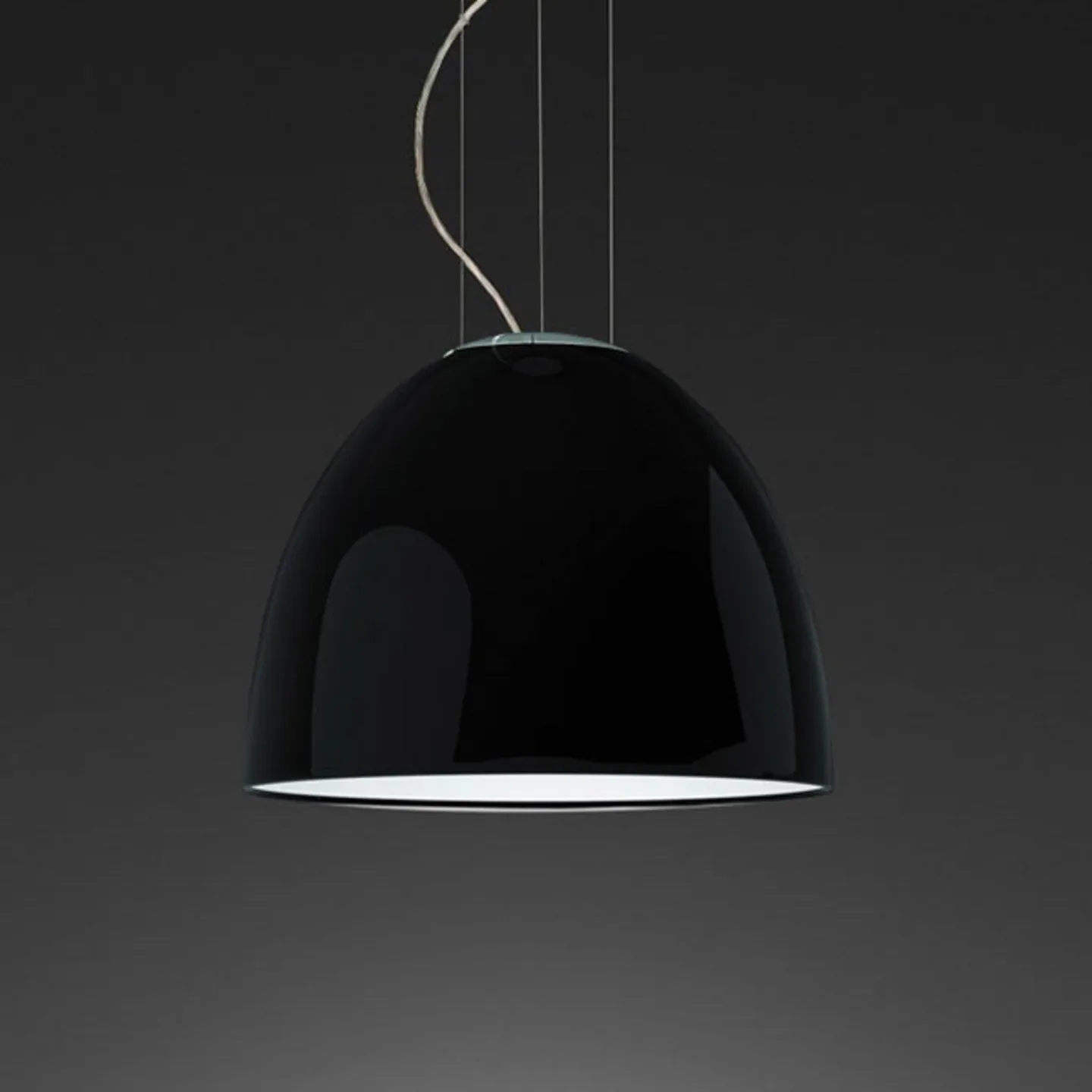 Nur Mini Gloss LED S Taklampa Svart - Artemide Nur Gloss Mini - Vardagsrum - Design - Metall - Med en ljuskälla