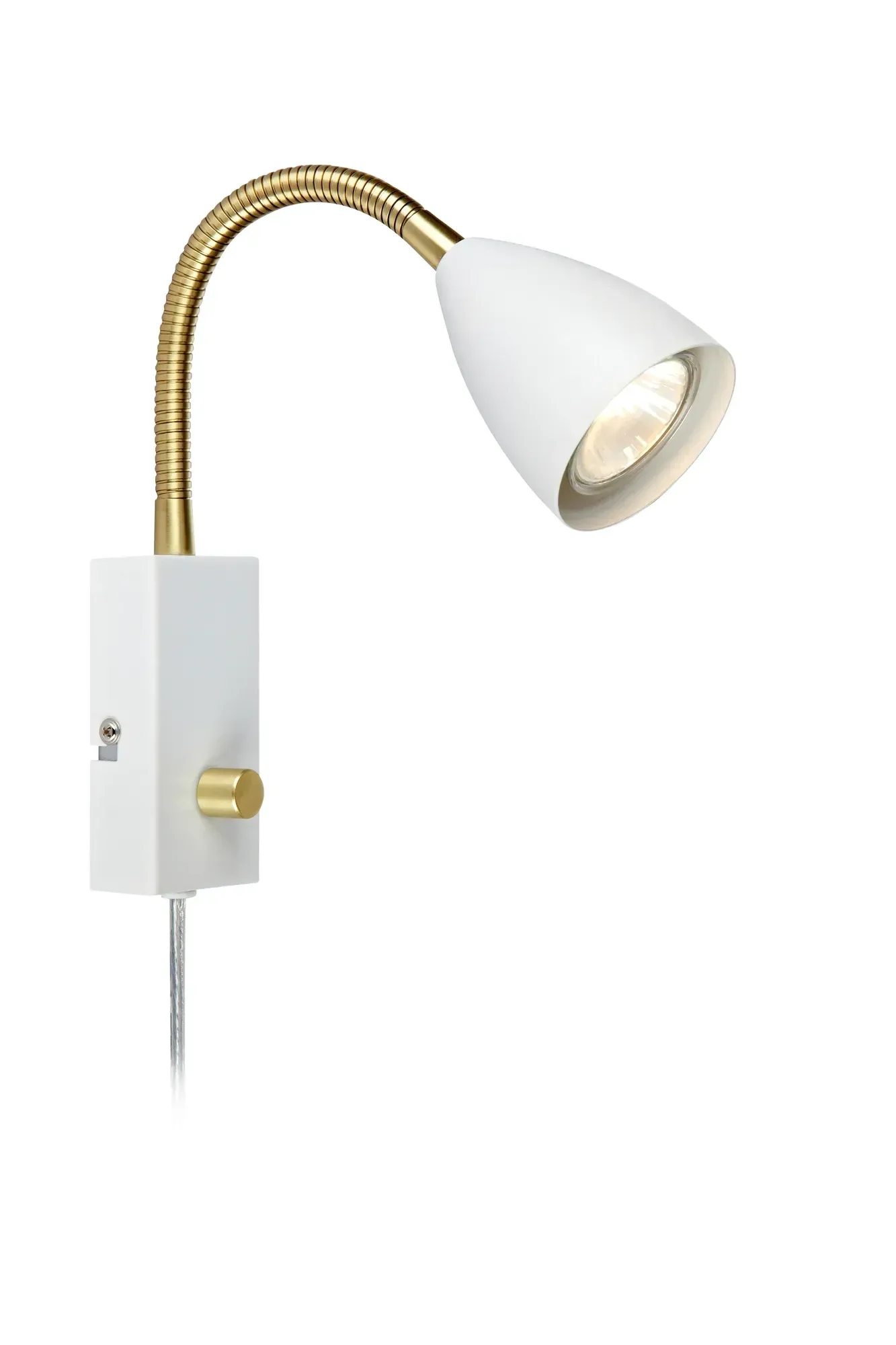 Ciro Nachttischlampe Weiß/Messing Flex