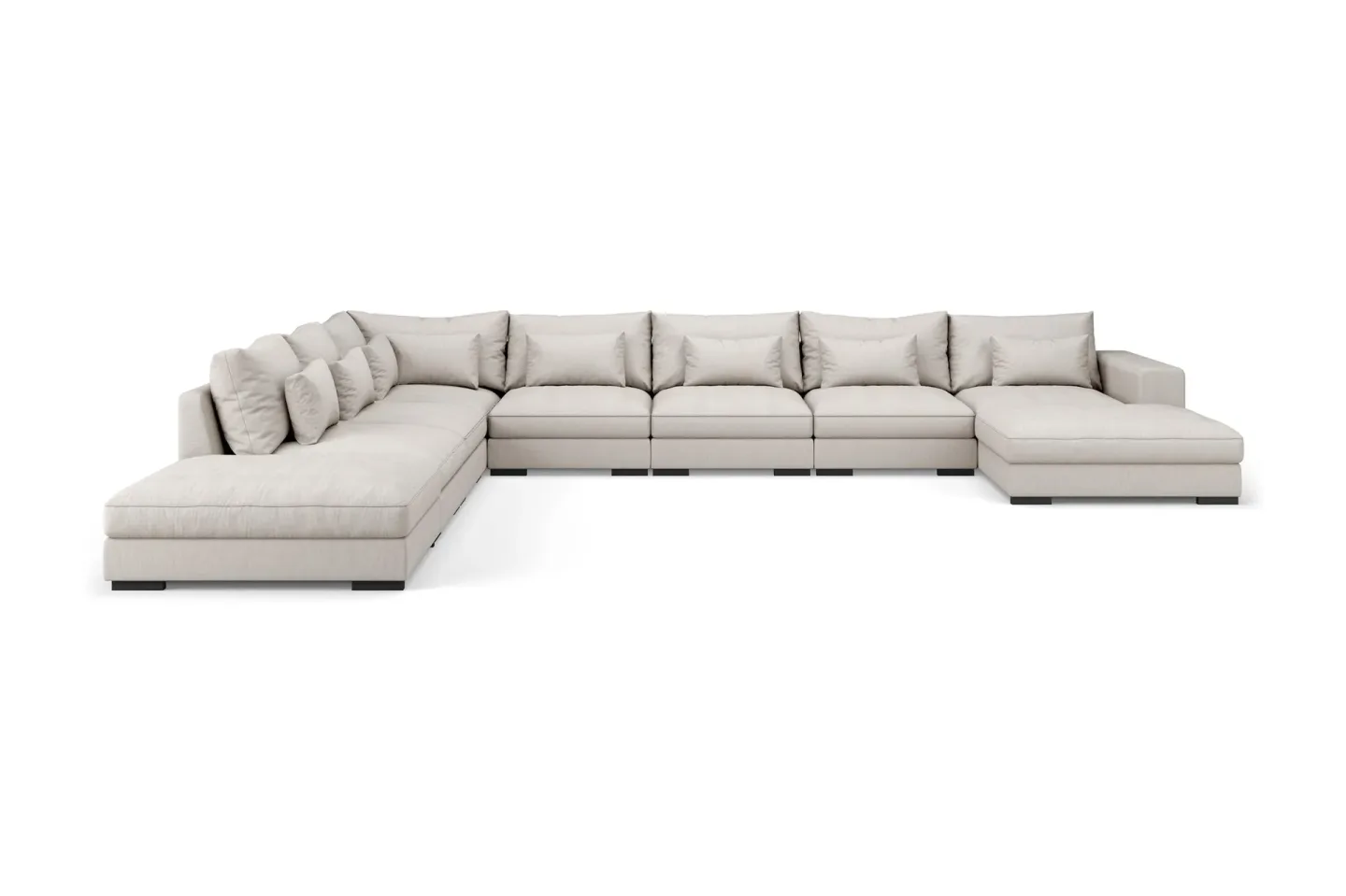 Dubai Stor U-modulsoffa Byggbar med Divan Höger Extra Djup - Ljus / Beige