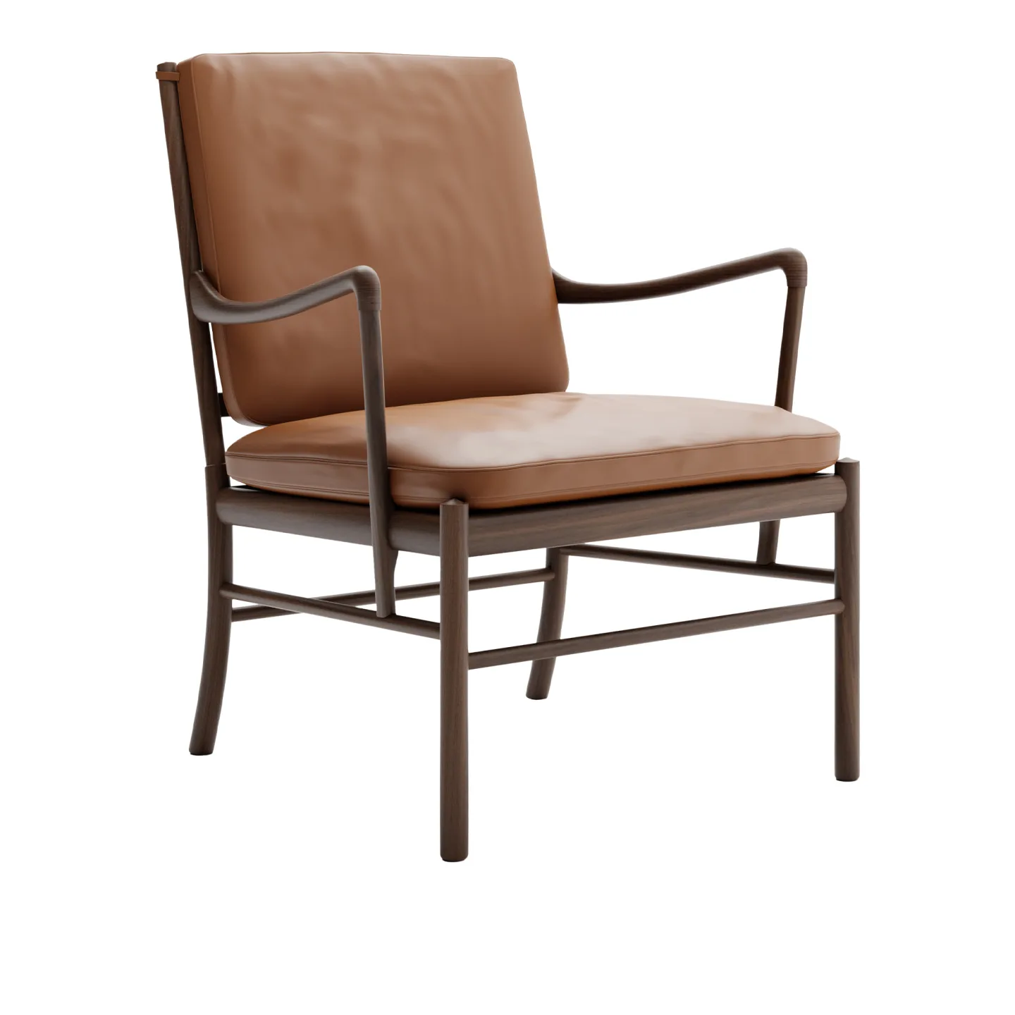 Carl Hansen - OW149 - Colonial Chair, Oljad Valnöt, Lädergrupp B Thor - 307 - Fåtöljer - Ole Wanscher - Brun - Läder/Trä