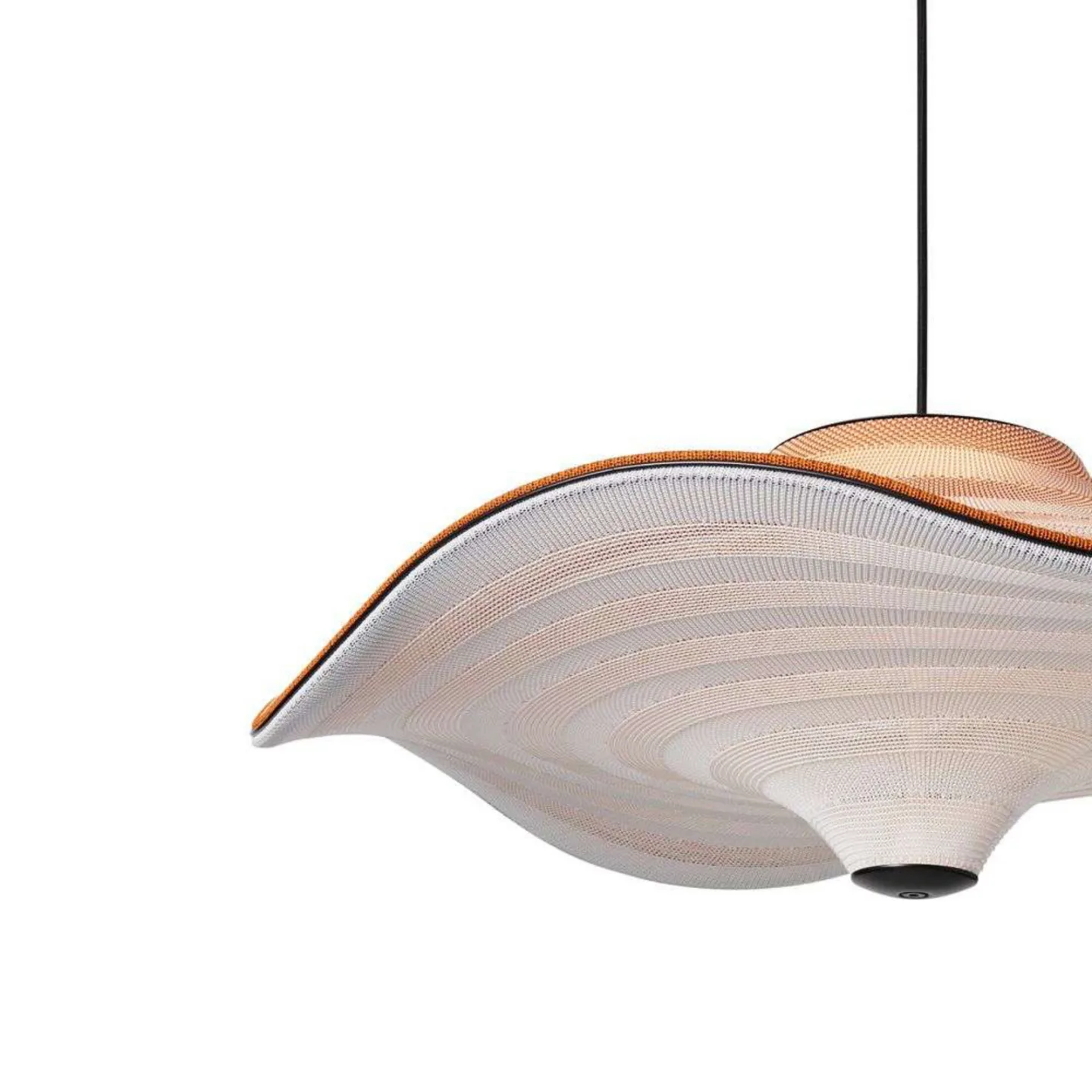 Flying Ø78 LED Pendelleuchte Light Terracotta - Made By Hand - Schlafzimmer - Stoff / Textil