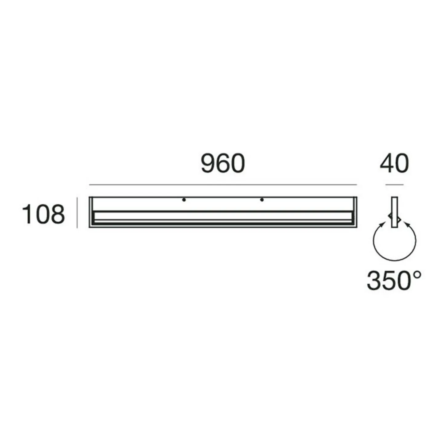 Tablet W1 LED-Wandleuchte, Breite 96 cm, weiß - Stilnovo - Wohnzimmer - Modern - Metall - Eckig