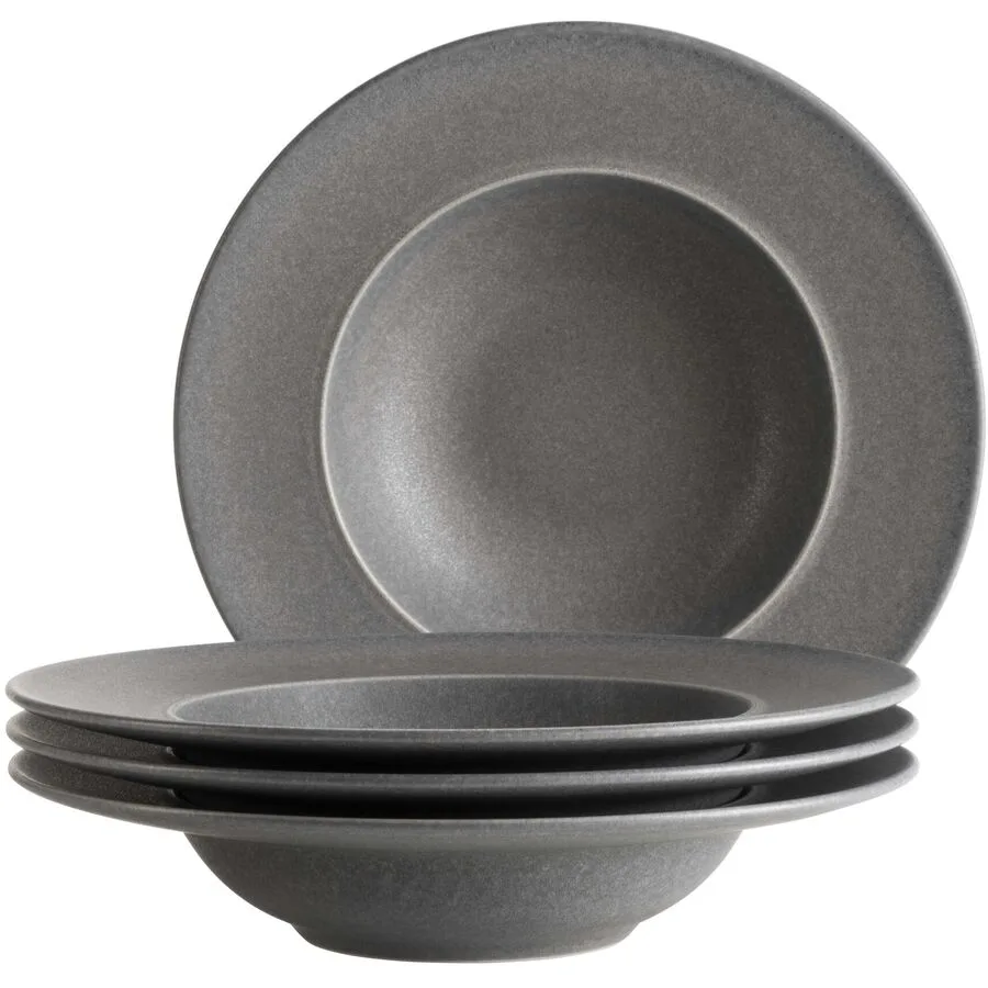 MÄSER Pastateller-Set 4-tlg. Unico Schwarz Steinzeug 27 cm