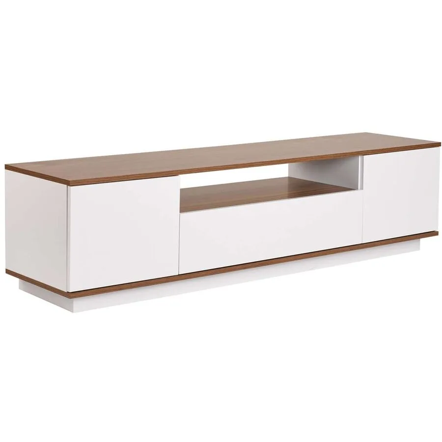 TV-Möbel Georis Weiss/Dunkelbraun Holzwerkstoff B 180 cm