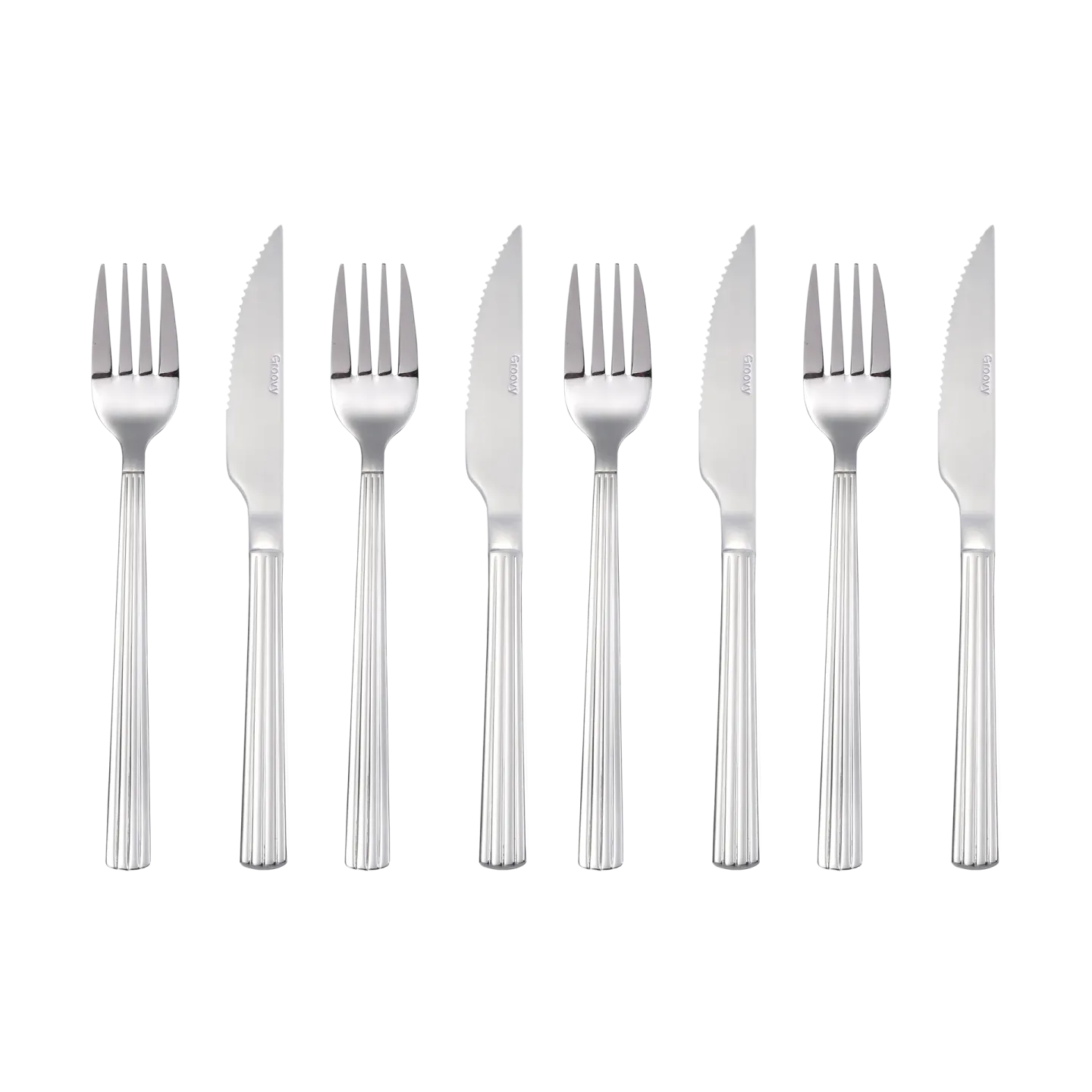 Aida Groovy Besteckset 8-teilig Edelstahl