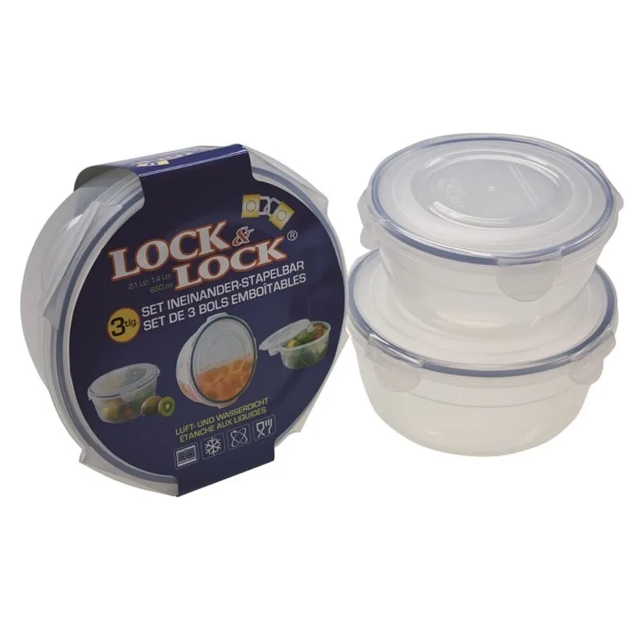 Lock&Lock Schüssel-Set Sound Lock Transparent Kunststoff 43 cm 22.5 cm - Material: Polypropylen/Silikon