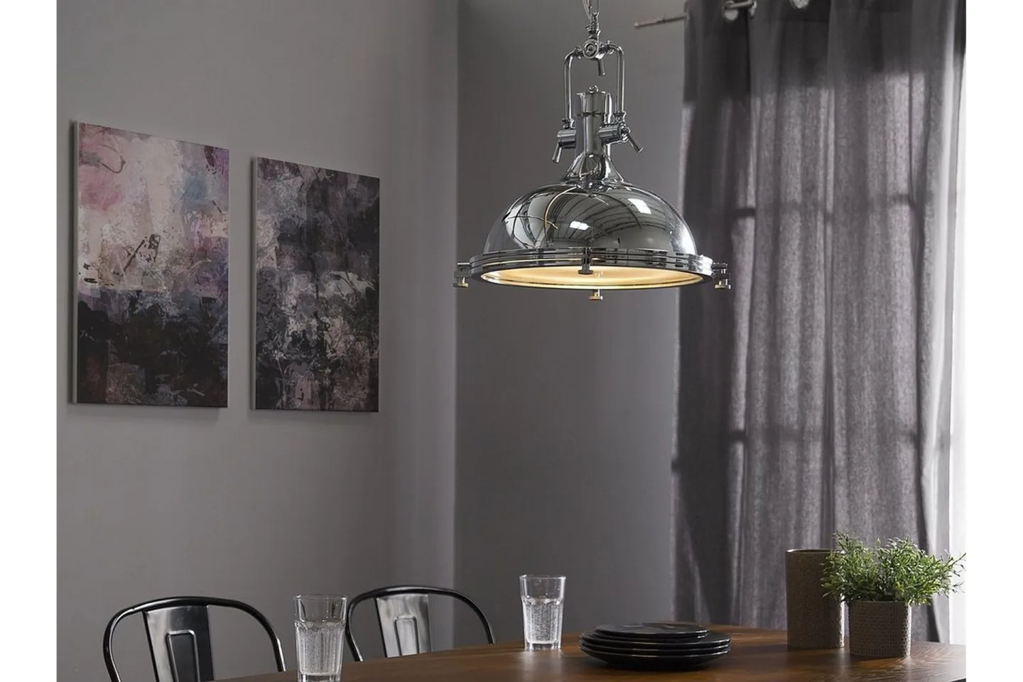 Ebron Taklampa 38 cm - Silver