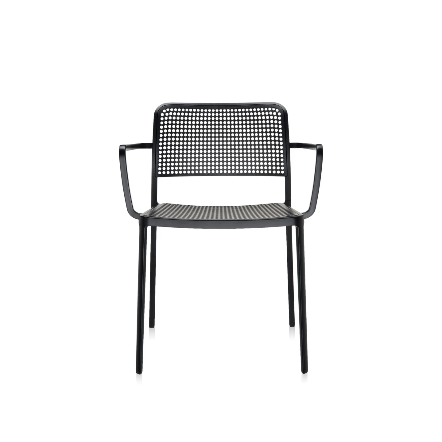 Kartell - Audrey Chair 5876, Black/Black, Armrest - Matstolar - Piero Lissoni - Svart - Metall/Syntetiskt