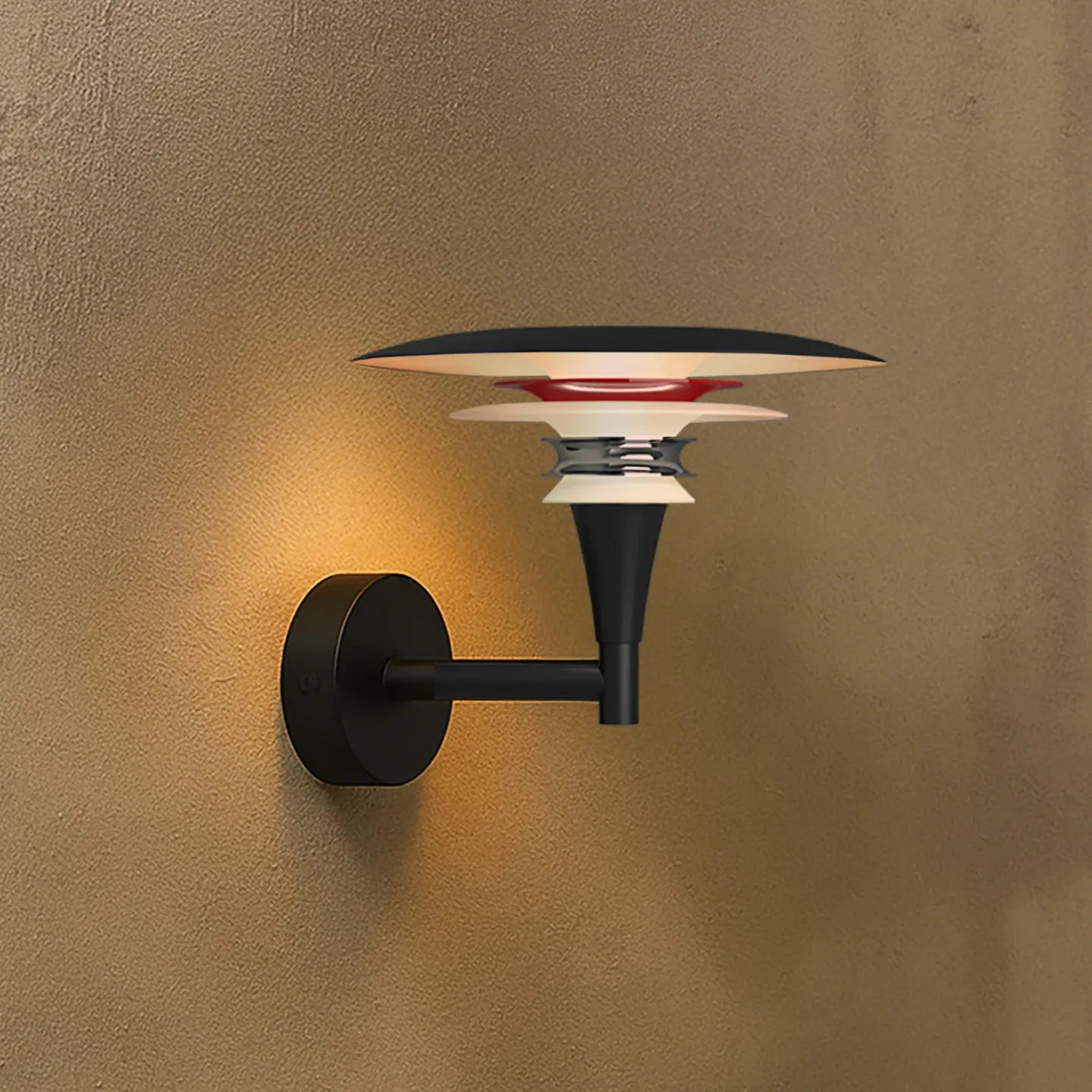 Diablo Wandleuchte, schwarz/rot, Ø 20 cm Metall, G9 - Belid - Wohnzimmer - Design - Einflammig