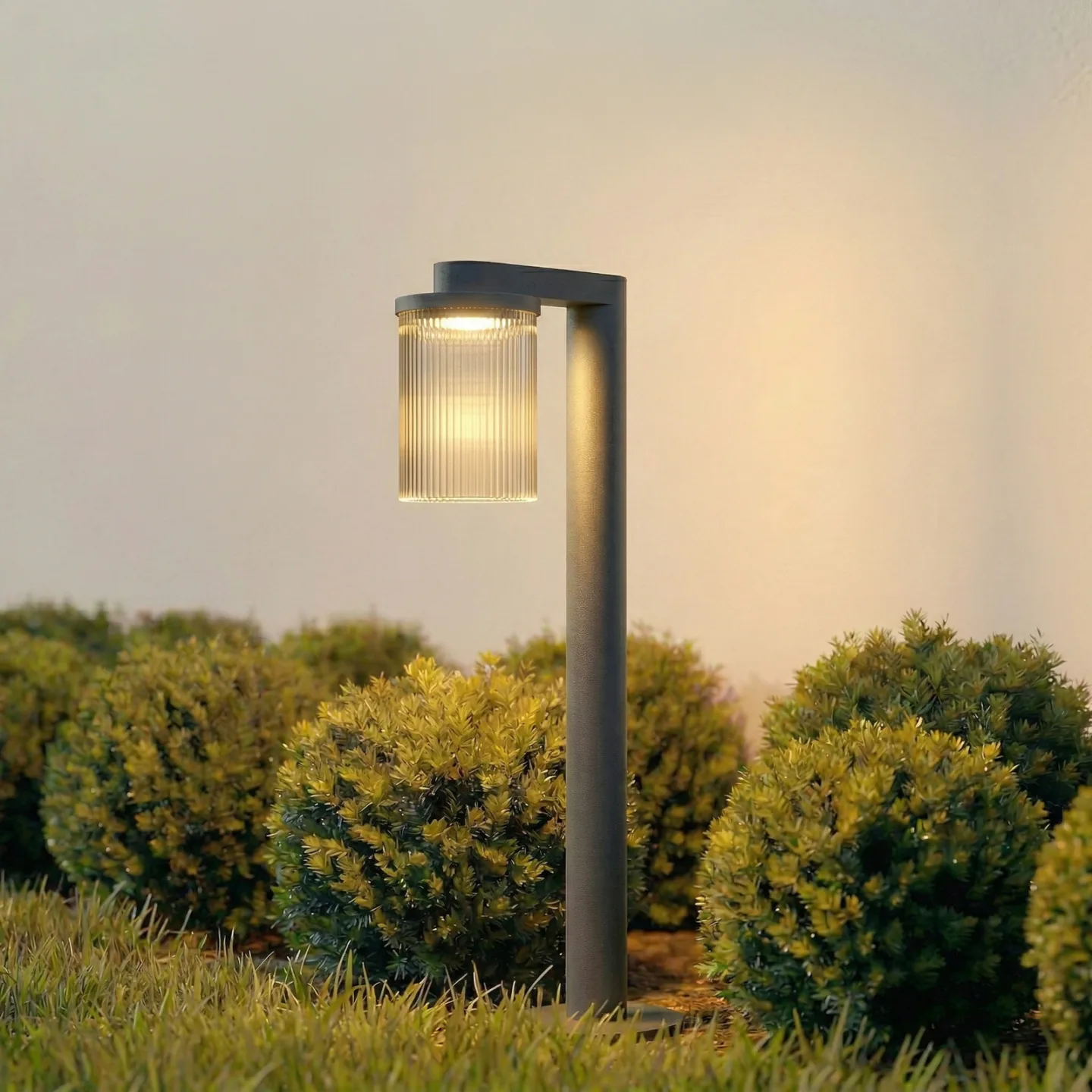 Beelia LED-Wegeleuchte, IP65, Glas, Aluminium, anthrazit, 60 cm - Lucande - Terrasse - Modern - Einflammig