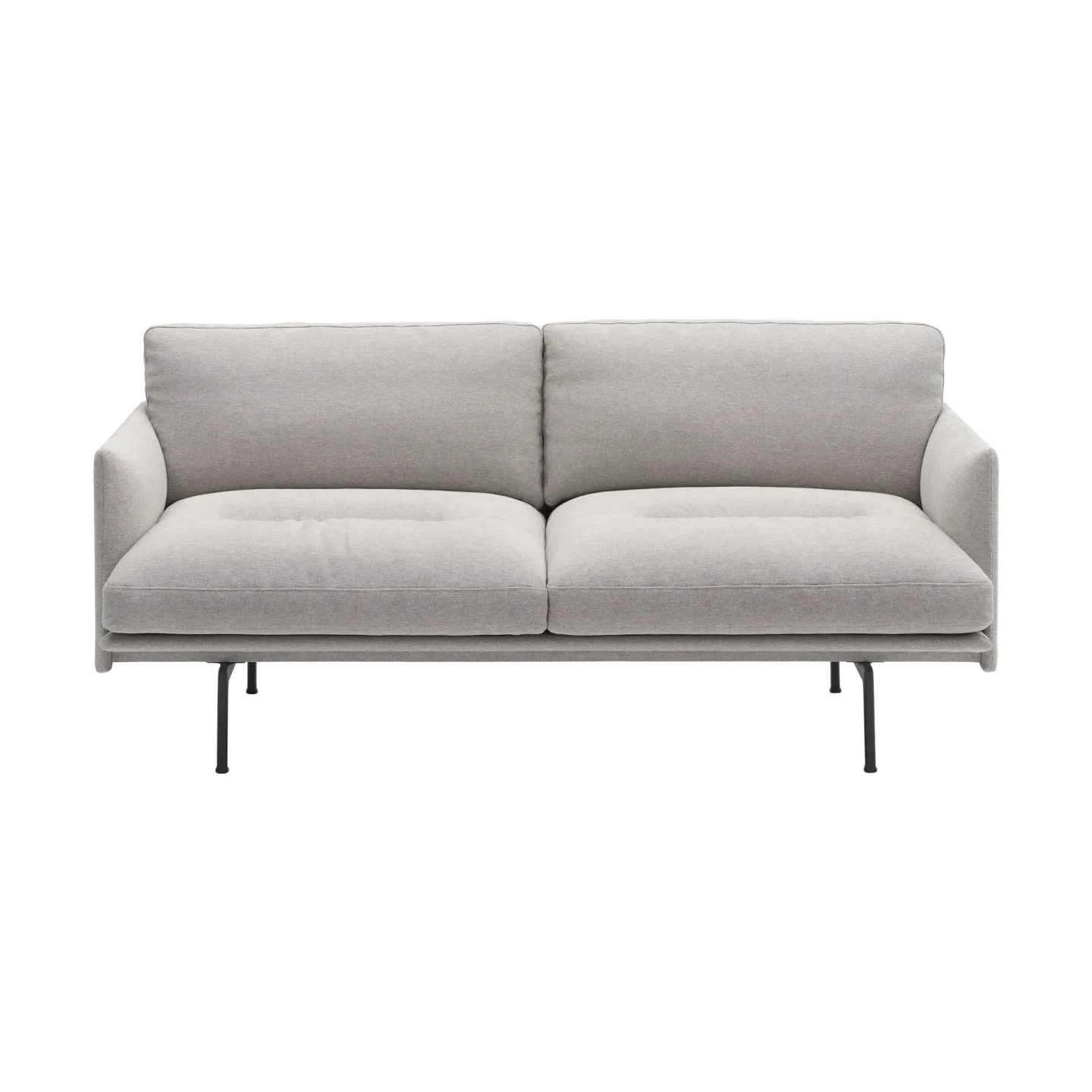 Muuto Outline Soft Sofa Clay 12-schwarze Beine, 2-sitzig