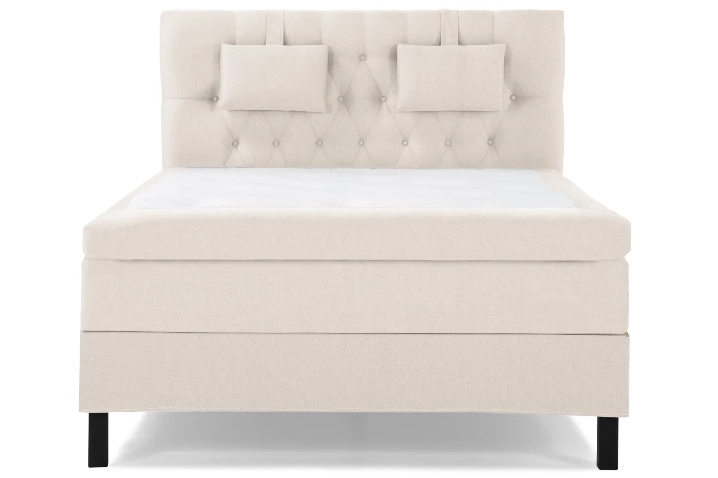Lucky Komplett Sängpaket 140x200 Latex Diamant Sänggavel - Nackkudde Liten Beige